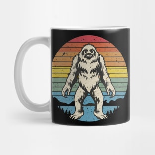 Retro vintage yeti in sunset Mug